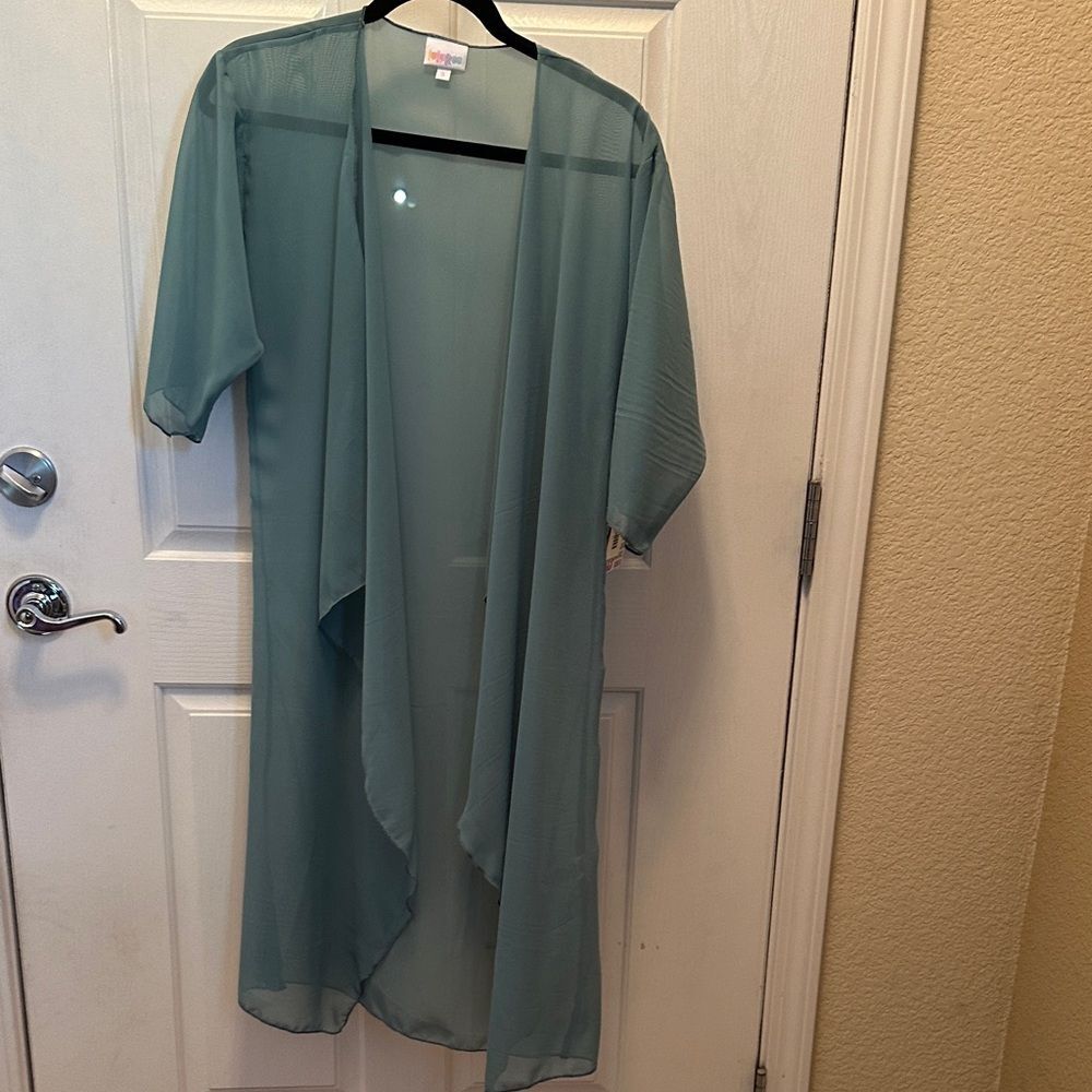 LuLaRoe Sheer Teal Kimono Top